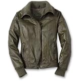 Leather Bomber Jacket (Regular S Green)