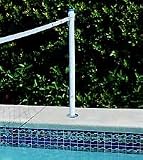 Pool Shot - SSDM-328 - Deck Mount Water Volleyball Swimming Pool Volleyball Set - Aluminum - Adjustable