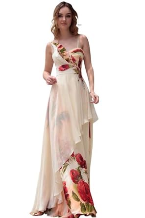 Designer Mens Clothing : Dorisqueen Print Asymmetric Neck Long Formal Dress On Amazon