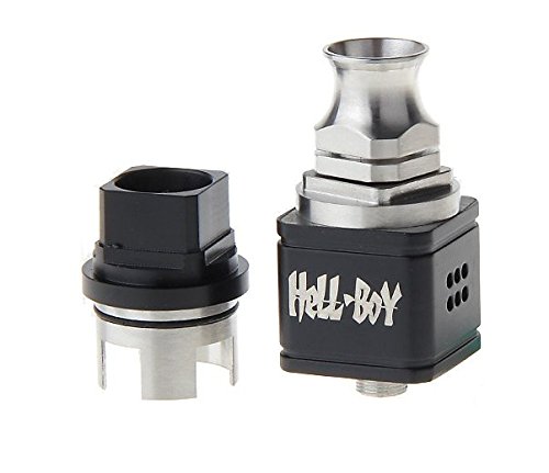 Hellboy Styled RDA Rebuildable Dripping w/ Wide Bore Top Cap - Stainless Steel