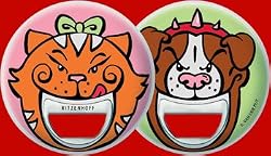 Bottle Opener, Romeo and Juliet, Cat and Dog, Designer Two Face Bottle Opener in Gift Box
