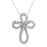 10k Choice of White or Yellow Gold Diamond Cross Pendant (1 5 cttw, I-J Color, I3 Clarity)