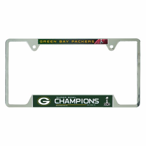 NFL Green Bay Packers Super Bowl Champs Metal License Plate Frame
