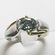 14K Two-Tone Gold Green Diamond Ring