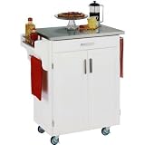 White Cart with Stainless Steel Top