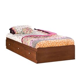 South Shore Furniture Jumper Collection 39-Inch Twin-Size Mates Bed, Classic Cherry