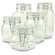Set of 4 (Four) Bormioli Rocco Fido Glass Canning Jars - 4 Piece - .5, .75, 1 and 1.5 Liters