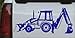8in X 3.5in Blue -- Backhoe Tractor Business Car Window Wall Laptop Decal Sticker