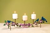 Rustic Metal Home Decor Large Triplets Pillar Stand Flower Power Centerpiece