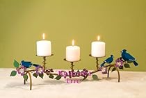 Rustic Metal Home D&eacute;cor Large Triplets Pillar Stand Flower Power Centerpiece