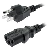 Black Computer PC AC Power Cord Cable 3 Prong - 2M / 6ft