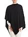 DALLE PIANE CASHMERE - Poncho Cashmere Blend - Made in Italy, Color: Black, One Size