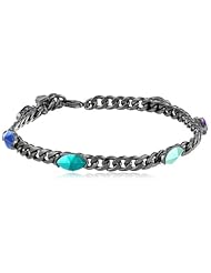 Kensie "Watch the Stars" Hematite-Plated Chain Flex Bracelet with Stone, 7.5"