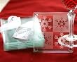 Kate Aspen 27010NA Glass Coasters, Crystal Snowflake