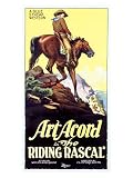 Art Acord Riding Rascal Cowboy Art Styles Giclee Poster Print, 18x24