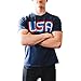 Epivive USA Retro Athletic Shirt (Indigo Blue, Small)