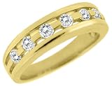 Diamond Anniversary Ring 1/2 Carat (ctw) in 14K Yellow Gold