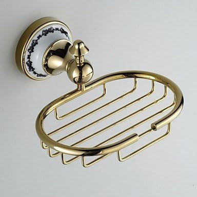 LI Ceramic Wall Mount Golden Ti-PVD Soap Basket Holders