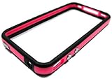 iphone4 4g bumper case black on pink whit metal buttons