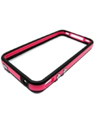 iphone4 4g bumper frame 2 tone black/pink with metal buton