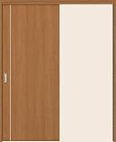 LIXIL ウッディーライン 片引戸標準タイプ 上吊方式 ノンケーシング枠 WUK-CFF 錠無し 引手(シャインニッケル) (W1454mm×H2023mm, クリエラスク)