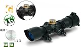 Leapers UTG 4x32 Mini Crossbow Scope, Illuminated 5-Step Reticle, 1/4 MOA, 1 Tube, Weaver/Picatinny Rings