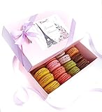 Leilalove Macarons 12 Macarons- Dozen Parisian Favorite Flavor Assortments- A gift to remember-gift box may vary by occasions