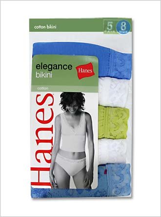 Buy 5 PACK Hanes Elegance Cotton Bikini in Assorted Solids - Comfortable and Feminine Too!