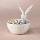 BUNNY CANDY BOWL Easter Spring Dept 56 Earthware N