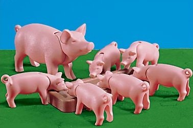 Playmobil Pig and 6 Piglets