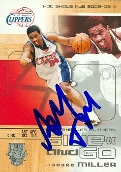 Andre Miller Autographed/Hand Signed Basketball Card (Los Angeles Clippers) 2003 Fleer Hot Shots #11