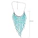 Qiyun (TM) Y Small Beaded Bib Fringe Tassel Pyramid Triangle Collar Choker Bib Necklace