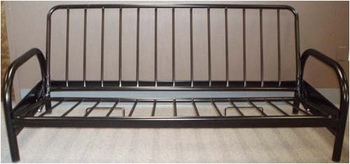 Black tubular metal futon frame - Full Size