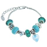 Charmed Feelings Turquoise Gemstone Charm Bracelet, 7.5