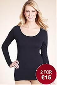 Pure Cotton Scoop Neck T Shirt with Modal