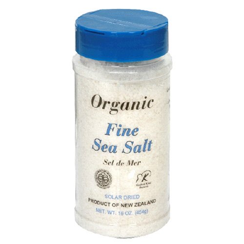 Pacific Resources Organic Sea Salt, Fine Ground, 16-Ounce Shaker (Pack of 6)