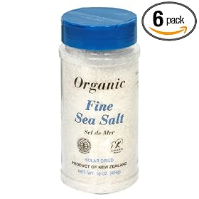 Pacific Salt Organic Fine Sea Salt, 16-Ounce Bottles (Pack of 6)