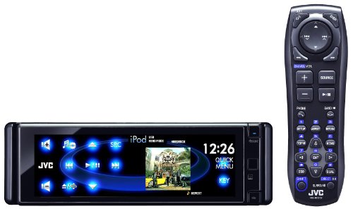 JVC KD-AVX77 El Kameleon DVD/CD/USB Receiver with 5.4-Inch Monitor, Proximity Sensor, Touchscreen Controls, Built-in Bluetooth, iPod/iPhone USB 2.0