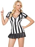 Plus Size Referee Dress Sexy Adult Halloween Costume Skimpy Naughty Sport Football Basketball Outfit (size 1X/2X)