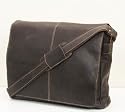 Large Brown Hunter leather style Messenger Bag with secure section - by MUD