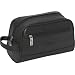 Kenneth Cole REACTION Men's Leather Zip Top Travel Kit,Black,One Size
