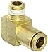 Eaton Weatherhead 1869X6 Brass CA360 D.O.T. Air Brake Tube Fitting, 90 Degree Elbow, 1/4