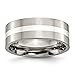 Titanium Sterling Silver Inlay Flat 8mm Polished Band