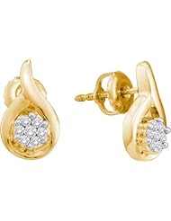 0.15CTW DIAMOND FLOWER EARRINGS