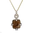 Necklace With 6.40ctw Precious Stones - Genuine Clean Diamonds and Topaz Beautifully Crafted in 14K Yellow Gold. Total item weight 5.5g Length 16in
