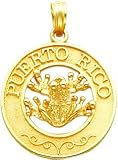 14K Gold Puerto Rico Frog Charm