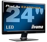 IIYAMA ProLite E2473HDS-B1 23.6 Full HD TFT Screen + HDMI male-HMDI male Cable - 2m (MC380-2M) + CG-281HQ HDMi female / DVI-D male Connector - gold-plated plugs