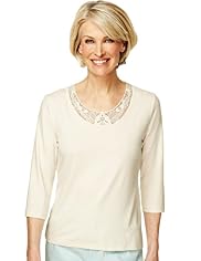 Classic Collection Crochet Neckline Top