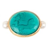 Tagliamonte - 14k Yellow Gold Green Venetian Cameo & Freshwater Pearl Ring, Size 7