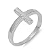 Sterling Silver Women's Sideways Cross Ring Fashion 925 Band 13mm Sizes 3-13